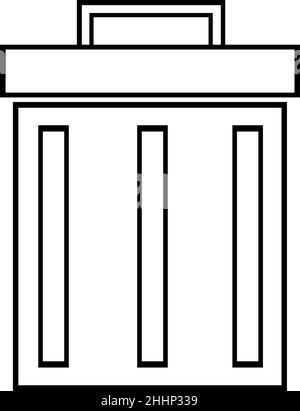 illustrazione vettoriale dell'icona del compartimento disegnata in bianco e nero Illustrazione Vettoriale