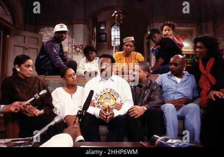 Un altro mondo Cast- Jasmine Guy, Glynn Turman, Cree Summer, Charnelle Brown, Dawnn Lewis, Bell, Kadeem Hardison, Debbie Allen e Lou Myers con Jesse Jackson 1989 credito: Ralph Dominguez/MediaPunch Foto Stock