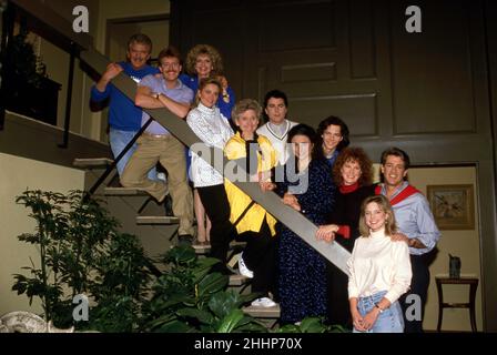 The Brady Bunch Cast - Robert Reed, Mike Lookinland, Florence Henderson, Maureen McCormick, Ann B. Davis e Christopher Knight and Day by Day Cast - Julia Louis-Dreyfuss, Christopher Daniel, Linda Kelsey, Courtney Thorne-Smith e Doug Sheehan credito anni '80: Ralph Dominguez/MediaPunch Foto Stock