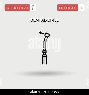 Icona vettoriale semplice dentale-drill. Illustrazione Vettoriale