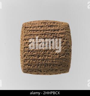 Tavoletta cuneiforme: Lettera privata ca. 20th–19th secolo a.C. l'antica colonia di commercio assiro Kültepe, l'antica città di Kanesh, faceva parte della rete di insediamenti commerciali stabiliti nell'Anatolia centrale dai mercanti di Ashur (in Assiria nel nord della Mesopotamia) all'inizio del secondo millennio a.C. viaggiando per lunghe distanze, E spesso vivendo separatamente dalle loro famiglie, questi commercianti commerciavano grandi quantità di merci, principalmente stagno e tessuti, per rame anatoliano e altri materiali. Anche se i mercanti adottarono molti aspetti della vita locale anatolica, portarono con sé Mesopotamiano Foto Stock