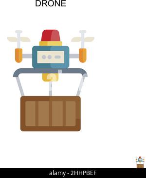 Drone Simple Vector icon.Perfect colore moderno pittogramma su tratto modificabile. Icone drone per il vostro progetto di business Illustrazione Vettoriale