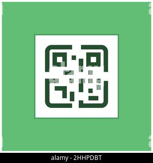 Icona etichetta codice QR, codice QR stilizzato per app mobile, tag semplice, vettore Illustrazione Vettoriale