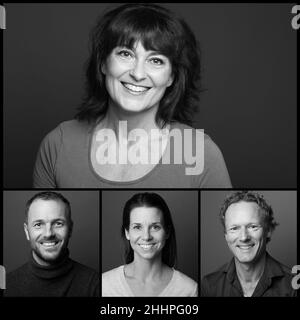 Gruppo di persone belle in un collage Foto Stock