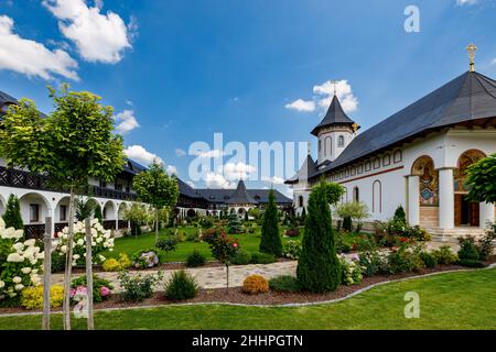 Un monastero ortodosso nella Bucovina in Romania Foto Stock