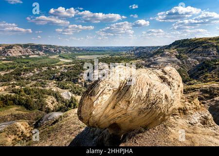 Vista panoramica sul Theodor Roosevelt National Park, North Dakota Foto Stock