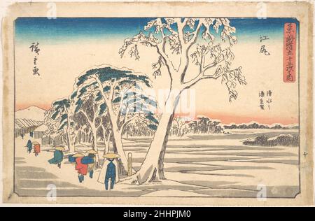 Ejiri ca. 1842 Utagawa Hiroshige Giapponese. Ejiri. Utagawa Hiroshige (Giapponese, Tokyo (Edo) 1797–1858 Tokyo (Edo)). Giappone. CA. 1842. Stampa woodblock; inchiostro e colore su carta. Periodo Edo (1615–1868). Stampa Foto Stock