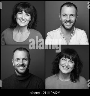 Gruppo di persone belle in un collage Foto Stock