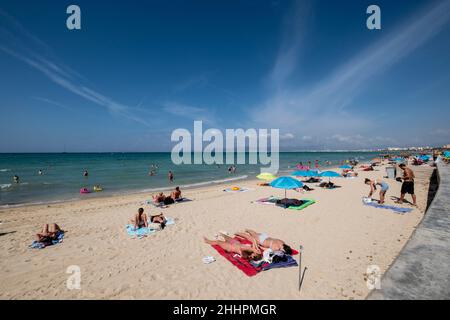 El Arenal Beach, Llucmajor, Mallorca, Isole Baleari, Spagna Foto Stock