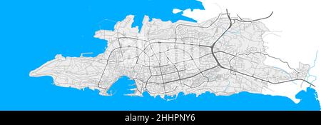 Split, Split-Dalmazia, Croazia mappa vettoriale ad alta risoluzione con confini della città e percorsi modificabili. Contorni bianchi per le strade principali. Molti percorsi dettagliati. Illustrazione Vettoriale