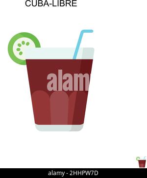 Cuba-libre semplice vettore icona.perfetto colore moderno pittogramma su tratto modificabile. Icone Cuba-libre per il vostro progetto d'affari Illustrazione Vettoriale