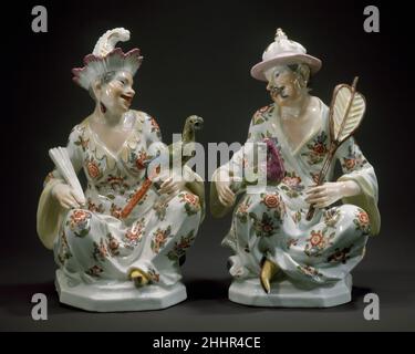 Cinese coppia ca. 1737 Meissen fabbrica tedesca. Coppia cinese. Tedesco, Meissen. Ca. 1737. Porcellana a pasta dura. Ceramica-porcellana Foto Stock