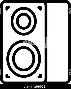 Vettore di contorno dell'icona dell'altoparlante in linea. Negozio di computer. Centro commerciale Illustrazione Vettoriale
