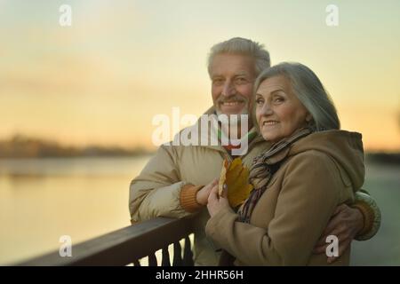Ritratto di una bella caucasian Coppia senior Foto Stock