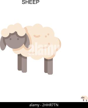 Pecora semplice vettore icona.perfetto colore moderno pittogramma su colpo modificabile. Le icone delle pecore per il vostro progetto di affari Illustrazione Vettoriale