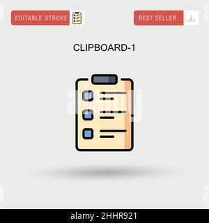 Clipboard-1 icona vettore semplice. Illustrazione Vettoriale