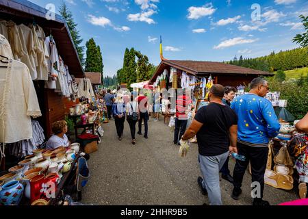 Il mercato turistico di Voronet in Romania Foto Stock