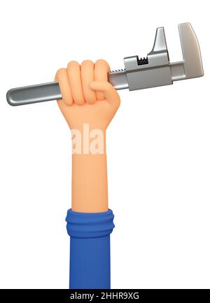 3d chiave regolabile per il serraggio manuale meccanico Foto Stock