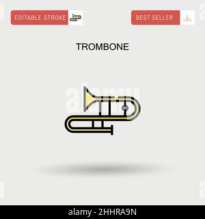 Icona vettore semplice Trombone. Illustrazione Vettoriale