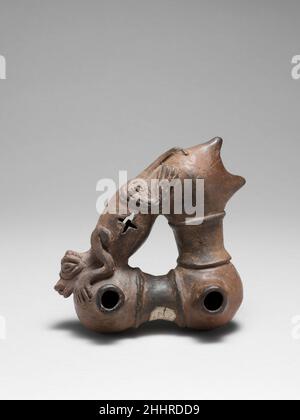 Carceri Whistle e Rattle 19th secolo probabilmente Costa Rica. Il Carcery Whistle e Rattle. Probabilmente Costa Rican. 19th secolo. Argilla. Costa Rica?. Aerophone e Idiophone-canna fumaria soffiata / battito del vaso Foto Stock