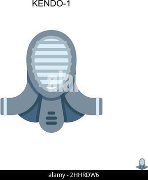 Kendo-1 semplice icona vettoriale.colore perfetto pittogramma moderno su tratto modificabile. Kendo-1 icone per il vostro progetto di affari Illustrazione Vettoriale
