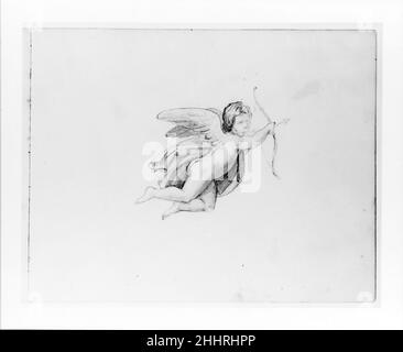 Studio di Cupid (da Sketchbook) ca. 1860 John Quincy Adams Ward American Ward, studente di Henry Kirke Brown, divenne noto come il 'dean della scultura americana'. Questa pagina è tratta da un libro di schizzo, che fornisce uno sguardo intimo ai metodi di lavoro dell’artista. Gli schizzi di Ward includono diverse figure di influenza classica che si mescolano a cavallo con gli Indiani americani, nonché un certo numero di bisonti. Studio di Cupid (da Sketchbook). John Quincy Adams Ward (americano, Urbana, Ohio 1830–1910 New York). Americano. CA. 1860. Grafite su carta Foto Stock