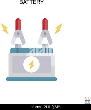 Icona vettoriale semplice della batteria.colore perfetto pittogramma moderno su tratto modificabile. Icone della batteria per il progetto aziendale Illustrazione Vettoriale