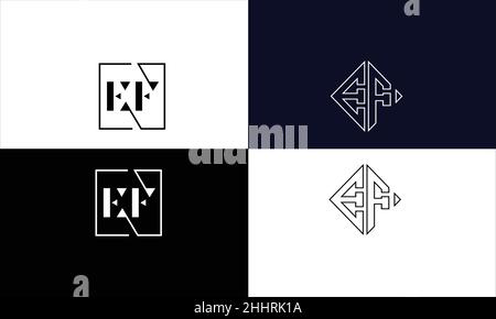 EF, FE Abstract Letters Logo monogramma Illustrazione Vettoriale