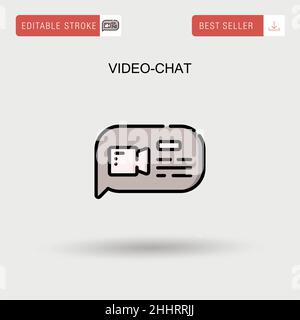 Video-chat semplice icona vettoriale. Illustrazione Vettoriale