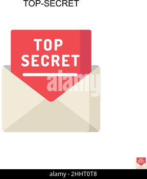 Icona vettoriale semplice top-secret.colore perfetto pittogramma moderno su tratto modificabile. Icone top-secret per il tuo progetto aziendale Illustrazione Vettoriale