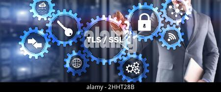 Sicurezza del livello di trasporto. Secure Socket Layer. SSL TLS. Foto Stock