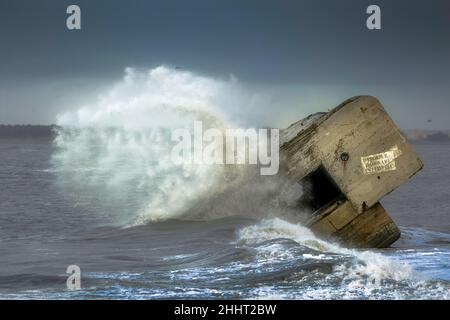 Blockhaus du Hourdel, posa longue, percorso blanche Foto Stock