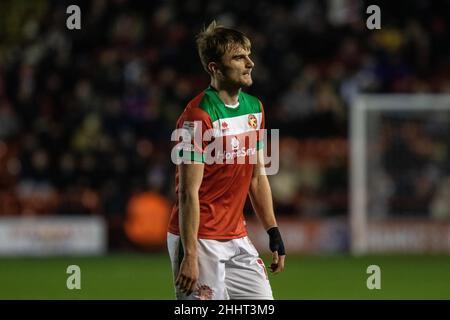 Walsall, Regno Unito. 22nd Jan 2022. George Miller #11 di Walsall guarda a Walsall, Regno Unito il 1/22/2022. (Foto di Gareth Evans/News Images/Sipa USA) Credit: Sipa USA/Alamy Live News Foto Stock