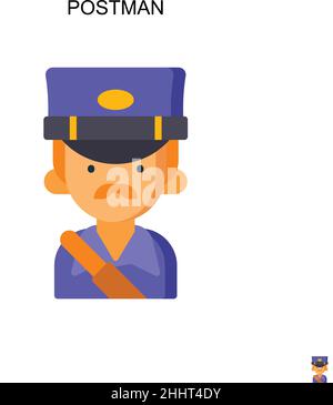 Postman semplice vettoriale icon.Perfect colore moderno pittogramma su tratto modificabile. Icone del postman per il vostro progetto di affari Illustrazione Vettoriale