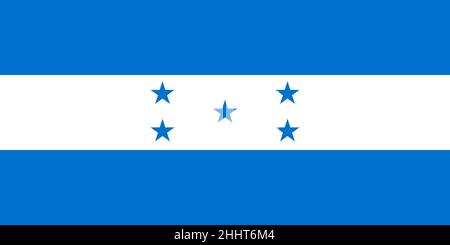 Bandiera dell'Honduras. Flag vettoriale con colori ufficiali e proporzione corretta Illustrazione Vettoriale
