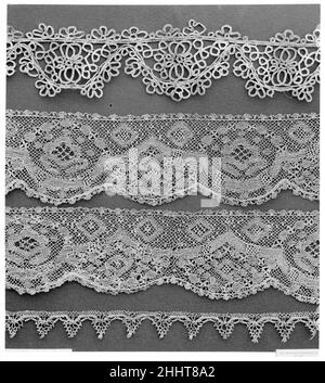 Frammento 17th secolo Italiano. Frammento. Italiano. 17th secolo. Filo metallico, merletto a bobina. Tessuti-Lace Foto Stock