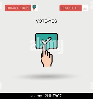 Vota-sì semplice icona vettoriale. Illustrazione Vettoriale