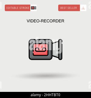Semplice icona vettoriale del videoregistratore. Illustrazione Vettoriale