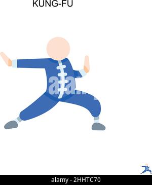 Kung-fu semplice icona vettoriale.perfetto colore moderno pittogramma su tratto modificabile. Icone di Kung-fu per il vostro progetto di affari Illustrazione Vettoriale