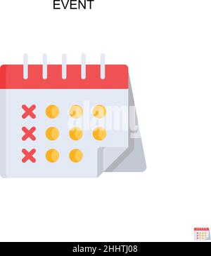 Icona vettoriale semplice dell'evento.pittogramma moderno a colori perfetto su tratto modificabile. Icone degli eventi per il progetto aziendale Illustrazione Vettoriale