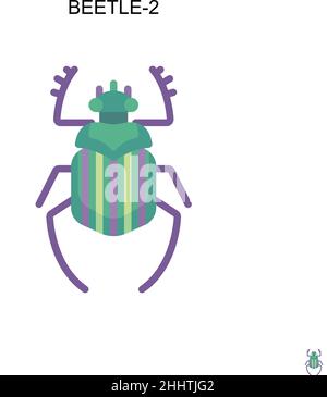 Beetle-2 semplice icona vettoriale.perfetto colore moderno pittogramma su tratto modificabile. Icone Beetle-2 per il vostro progetto aziendale Illustrazione Vettoriale