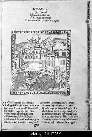 Del Diluvio di Roma 1495 scritto da Giuliano dati italiano. Del Diluvio di Roma. 1495. Taglio del legno. Libri Foto Stock