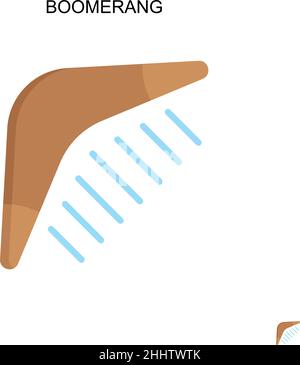 Boomerang semplice vettore icona.perfetto colore moderno pittogramma su tratto modificabile. Icone di Boomerang per il vostro progetto di affari Illustrazione Vettoriale