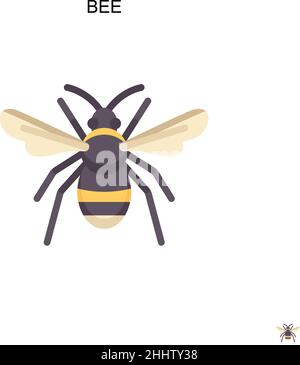 Bee semplice vettore icona.perfetto colore moderno pittogramma su tratto modificabile. Icone Bee per il vostro progetto di business Illustrazione Vettoriale