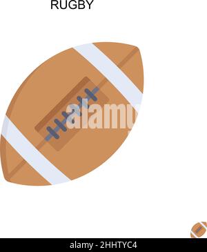 Rugby semplice icona vettoriale.colore perfetto pittogramma moderno su tratto modificabile. Icone di Rugby per il vostro progetto aziendale Illustrazione Vettoriale