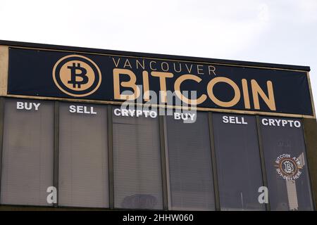 Vancouver Bitcoin Retail Exchange a Vancouver, British Columbia, Canada Foto Stock