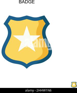 Badge Simple vector icon.Perfect color modern pictogram on editable stroke. Badge icons for your business project Illustrazione Vettoriale