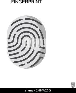 Impronta semplice icona vettoriale.colore perfetto pittogramma moderno su tratto modificabile. Icone delle impronte digitali per il tuo progetto aziendale Illustrazione Vettoriale