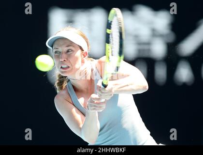 Melbourne, Australia. 26th Jan 2022. Danielle Collins in Ladies Quarter Final action Australian Open Tennis 2022 Melbourne Park, Australia Day 10 mercoledì 26 gennaio 2022 FOTO DI KARL WINTER Credit: Roger Parker/Alamy Live News Foto Stock