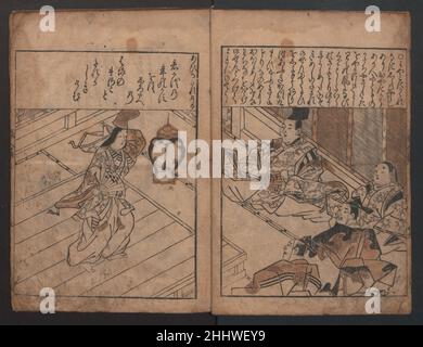 Illustrazioni di belle donne (Bijin e-zukushi) 1683, quinto mese Hishikawa Moronobu giapponese. Illustrazioni di belle donne (Bijin e-zukushi). Hishikawa Moronobu (Giapponese, 1630/31?–1694). Giappone. 1683, quinto mese. Libro stampato a blocchi di legno; inchiostro e colore su carta. Periodo Edo (1615–1868). Libri illustrati Foto Stock